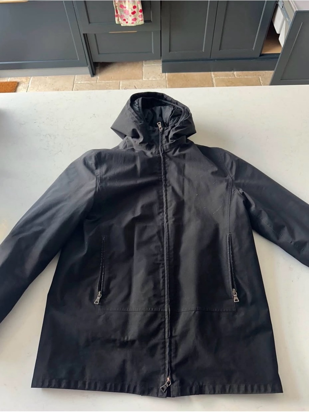 Prada Men's Black Hooded Jacket - Classic All-Season Coat